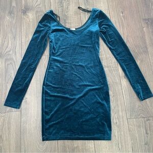 Garage Long Sleeve Velours Dress